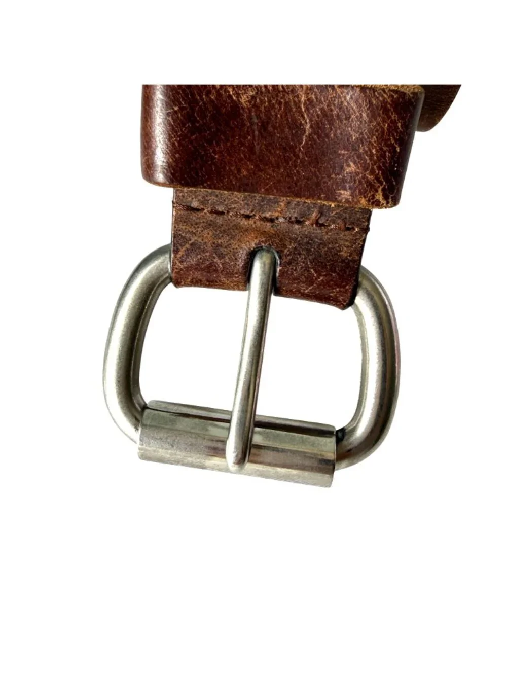 Cabelas Men's Leather Belt Sz 38 Brown Distressed Classic Cowboy Western
